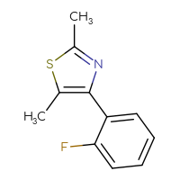 Chemical structure of 4-(2-fluorophenyl)-2,5-dimethyl-1,3-thiazole - CSSB00014670098
