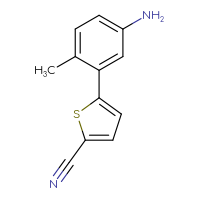 Chemical structure of 5-(5-amino-2-methylphenyl)thiophene-2-carbonitrile - CSSB00011847904