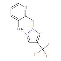 Chemical structure of 3-methyl-2-{[4-(trifluoromethyl)-1H-pyrazol-1-yl]methyl}pyridine - CSSB02164555165