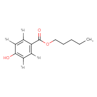 Chemical structure of pentyl 4-hydroxy(²H₄)benzoate - CSSB00160813535