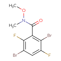 Chemical structure of 2,5-dibromo-3,6-difluoro-N-methoxy-N-methylbenzamide - CSSB21151594458