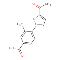 Chemical structure of 4-(5-acetylthiophen-2-yl)-3-methylbenzoic acid - CSSB06591012241