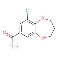 Chemical structure of 9-chloro-3,4-dihydro-2H-1,5-benzodioxepine-7-carboxamide - CSSB00093353275