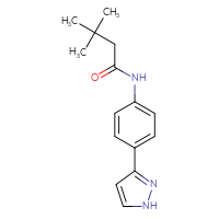 Chemical structure of 3,3-dimethyl-N-[4-(1H-pyrazol-3-yl)phenyl]butanamide - CSSB00038548836