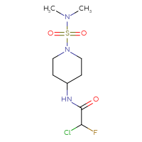 Chemical structure of 2-chloro-N-[1-(dimethylsulfamoyl)piperidin-4-yl]-2-fluoroacetamide - CSSB21332168698