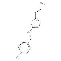 Chemical structure of N-[(4-chlorophenyl)methyl]-5-propyl-1,3,4-thiadiazol-2-amine - CSSB00020600104
