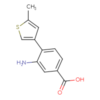 Chemical structure of 3-amino-4-(5-methylthiophen-3-yl)benzoic acid - CSSB00102699698