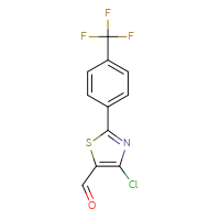 Chemical structure of 4-chloro-2-[4-(trifluoromethyl)phenyl]-1,3-thiazole-5-carbaldehyde - CSSB00020614094