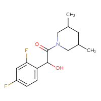 Chemical structure of 2-(2,4-difluorophenyl)-1-(3,5-dimethylpiperidin-1-yl)-2-hydroxyethan-1-one - CSSB14718221700