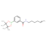 Chemical structure of N-(hex-5-en-1-yl)-3-(4,4,5,5-tetramethyl-1,3,2-dioxaborolan-2-yl)benzamide - CSSB02195991354