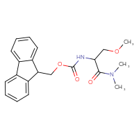 Chemical structure of (9H-fluoren-9-yl)methyl N-[1-(dimethylcarbamoyl)-2-methoxyethyl]carbamate - CSSB00980577287