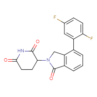 Chemical structure of 3-[4-(2,5-difluorophenyl)-1-oxo-2,3-dihydro-1H-isoindol-2-yl]piperidine-2,6-dione - CSSB03516720097