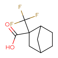 Chemical structure of 2-(trifluoromethyl)bicyclo[2.2.1]heptane-2-carboxylic acid - CSSB00039866563