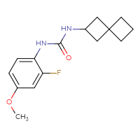 Chemical structure of 1-(2-fluoro-4-methoxyphenyl)-3-{spiro[3.3]heptan-2-yl}urea - CSSB00090005157