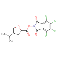 Chemical structure of 4,5,6,7-tetrachloro-1,3-dioxo-2,3-dihydro-1H-isoindol-2-yl 4-(propan-2-yl)oxolane-2-carboxylate - CSSB20270950328