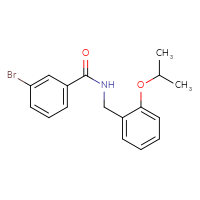 Chemical structure of 3-bromo-N-{[2-(propan-2-yloxy)phenyl]methyl}benzamide - CSSB02074282166