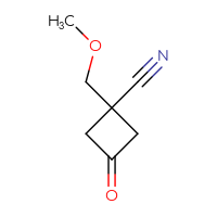 Chemical structure of 1-(methoxymethyl)-3-oxocyclobutane-1-carbonitrile - CSSB00010657301