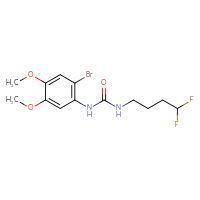 Chemical structure of 1-(2-bromo-4,5-dimethoxyphenyl)-3-(4,4-difluorobutyl)urea - CSSB02075880994