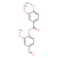 Chemical structure of 4-formyl-2-methoxyphenyl 3,4-dimethoxybenzoate - CSSB00000680499