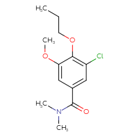 Chemical structure of 3-chloro-5-methoxy-N,N-dimethyl-4-propoxybenzamide - CSSB00103915886