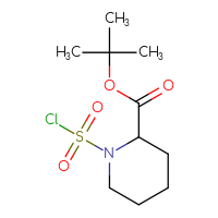 Chemical structure of tert-butyl 1-(chlorosulfonyl)piperidine-2-carboxylate - CSSB00102862027