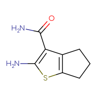 Chemical structure of 2-amino-4H,5H,6H-cyclopenta[b]thiophene-3-carboxamide - CSSB00000183271