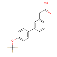 Chemical structure of 2-[4'-(trifluoromethoxy)-[1,1'-biphenyl]-3-yl]acetic acid - CSSB00102661031