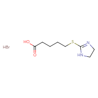 Chemical structure of 5-(4,5-dihydro-1H-imidazol-2-ylsulfanyl)pentanoic acid hydrobromide - CSSB07254836582