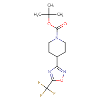 Chemical structure of tert-butyl 4-[5-(trifluoromethyl)-1,2,4-oxadiazol-3-yl]piperidine-1-carboxylate - CSSB00030945019