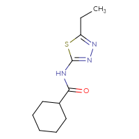 Chemical structure of N-(5-ethyl-1,3,4-thiadiazol-2-yl)cyclohexanecarboxamide - CSSB00026264836