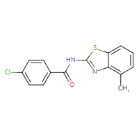 Chemical structure of 4-chloro-N-(4-methyl-1,3-benzothiazol-2-yl)benzamide - CSSB00026367000