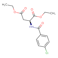 Chemical structure of 1,4-diethyl (2S)-2-[(4-chlorophenyl)formamido]butanedioate - CSSB14823836812