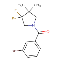 Chemical structure of 1-(3-bromobenzoyl)-3,3-difluoro-4,4-dimethylpyrrolidine - CSSB02176560821