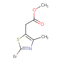 Chemical structure of methyl 2-(2-bromo-4-methyl-1,3-thiazol-5-yl)acetate - CSSB00010105935