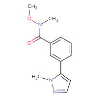 Chemical structure of N-methoxy-N-methyl-3-(1-methyl-1H-pyrazol-5-yl)benzamide - CSSB06583116403