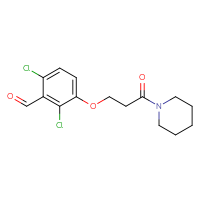 Chemical structure of 2,6-dichloro-3-[3-oxo-3-(piperidin-1-yl)propoxy]benzaldehyde - CSSB20622142320