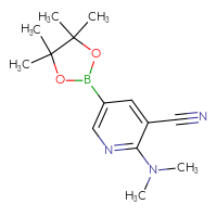 Chemical structure of 2-(dimethylamino)-5-(4,4,5,5-tetramethyl-1,3,2-dioxaborolan-2-yl)pyridine-3-carbonitrile - CSSB00010082267