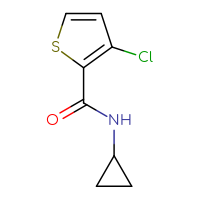 Chemical structure of 3-chloro-N-cyclopropylthiophene-2-carboxamide - CSSB00012799550