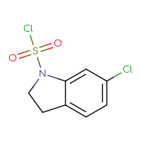 Chemical structure of 6-chloro-2,3-dihydro-1H-indole-1-sulfonyl chloride - CSSB00010969966