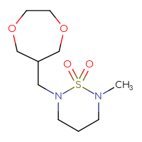 Chemical structure of 2-[(1,4-dioxepan-6-yl)methyl]-6-methyl-1λ⁶,2,6-thiadiazinane-1,1-dione - CSMB02161808142