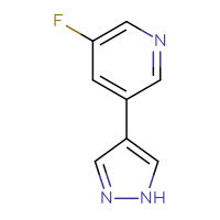 Chemical structure of 3-fluoro-5-(1H-pyrazol-4-yl)pyridine - CSSB00015437469