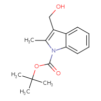 Chemical structure of tert-butyl 3-(hydroxymethyl)-2-methyl-1H-indole-1-carboxylate - CSSB00010163196