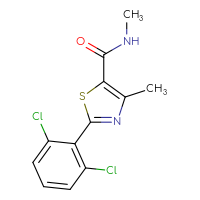 Chemical structure of 2-(2,6-dichlorophenyl)-N,4-dimethyl-1,3-thiazole-5-carboxamide - CSSB02007458524