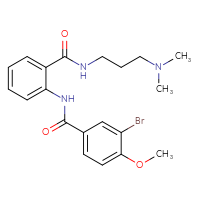 Chemical structure of 3-bromo-N-(2-{[3-(dimethylamino)propyl]carbamoyl}phenyl)-4-methoxybenzamide - CSSB00121618426