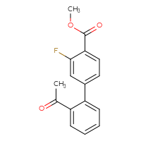 Chemical structure of methyl 2'-acetyl-3-fluoro-[1,1'-biphenyl]-4-carboxylate - CSSB00138415292
