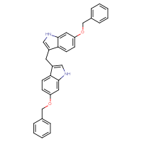 Chemical structure of 6-(benzyloxy)-3-{[6-(benzyloxy)-1H-indol-3-yl]methyl}-1H-indole - CSSB02515431925