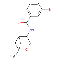 Chemical structure of 3-bromo-N-{1-methyl-2-oxabicyclo[3.1.1]heptan-4-yl}benzamide - CSSB03461093898