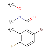 Chemical structure of 6-bromo-3-fluoro-N-methoxy-N,2-dimethylbenzamide - CSSB01045818163