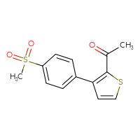 Chemical structure of 1-[3-(4-methanesulfonylphenyl)thiophen-2-yl]ethan-1-one - CSSB03568224343