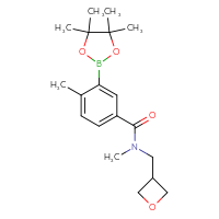 Chemical structure of N,4-dimethyl-N-[(oxetan-3-yl)methyl]-3-(4,4,5,5-tetramethyl-1,3,2-dioxaborolan-2-yl)benzamide - CSSB02534786029
